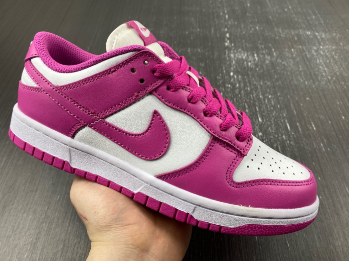 nike dunk low active fuchsia pink white gs fj0704-100