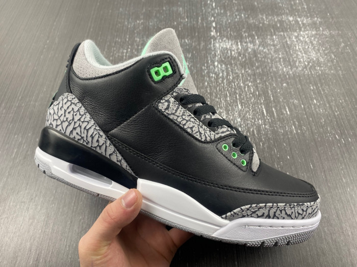 air jordan 3 "black/green glow" ct8532-031