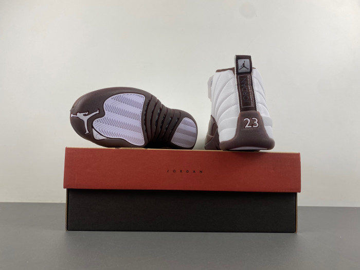 solefly x air jordan 12 "white/baroque brown" fz5026-100
