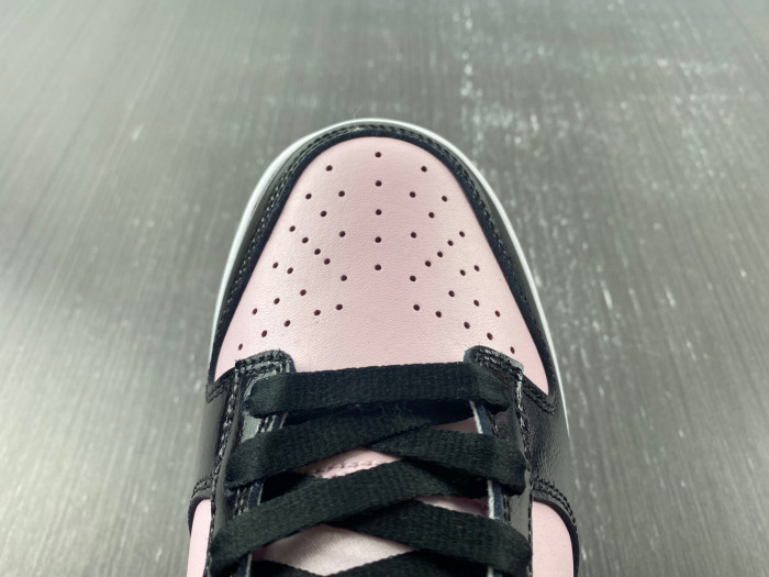 nike dunk low black patent pink dj9955-600