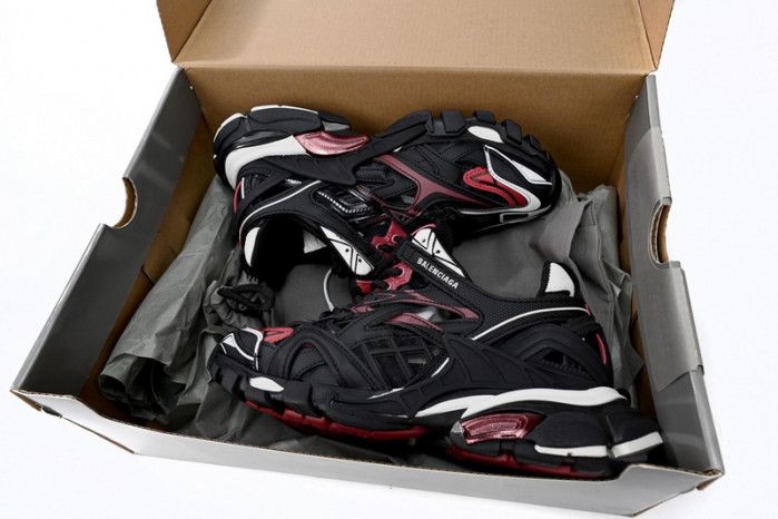 belanciaga Track 2 Sneaker Military Black White Red 568614 W2GN3 6000