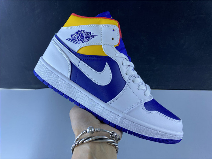 air jordan 1 mid royal blue laser orange 554724-131