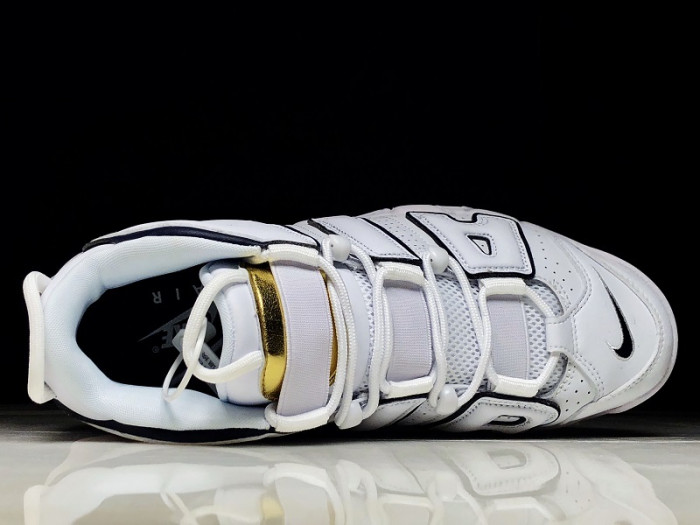 Nike Air More Uptempo White Navy Gold 415082-109