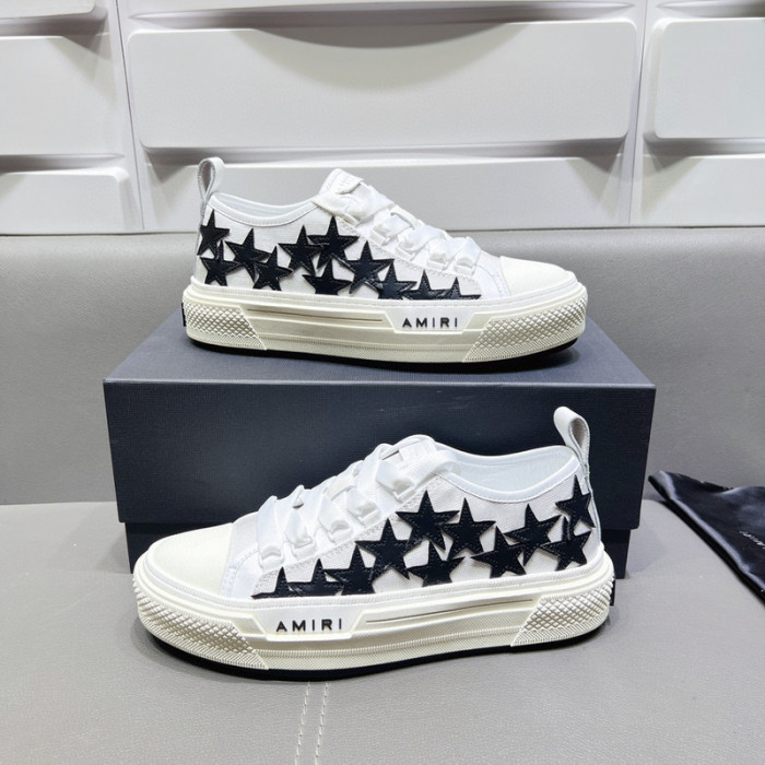 amiri* appliquéd leather and canvas sneakers