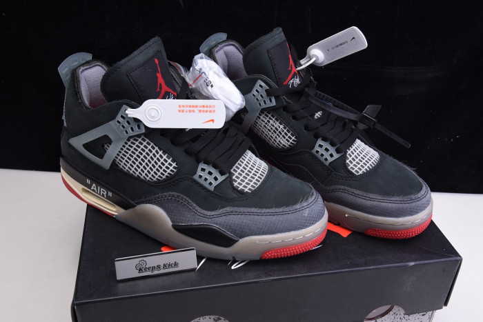 off white x air jordan 4 “bred” cv9388 001