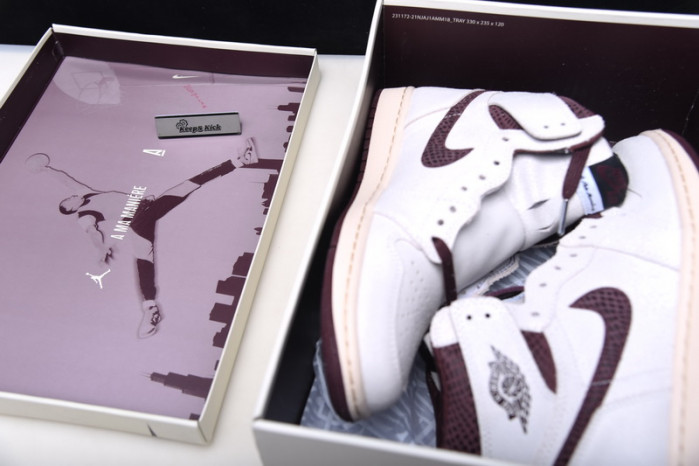 a ma maniere x nike air jordan 1 high og sail burgundy crush do7097-100